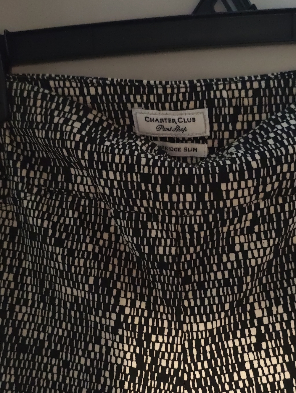 Charter Club Black & White Geometric-Print Pencil Pants